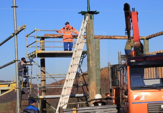 Bau der Schmißberger Storchenvoliere von 2018 bis 2019