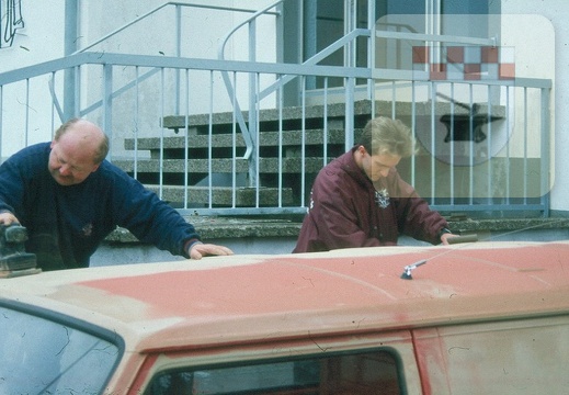 Sanierung des Schmißberger Feuerwehrautos 1993