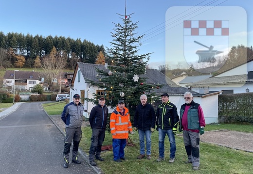 Schmißberg im November 2021 - Rentner stellen Weihnachtsbaum.JPG